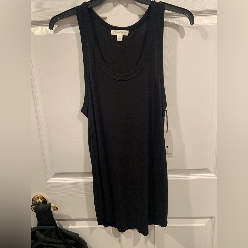 NWT TREASURE & BOND black ribbed long tank top